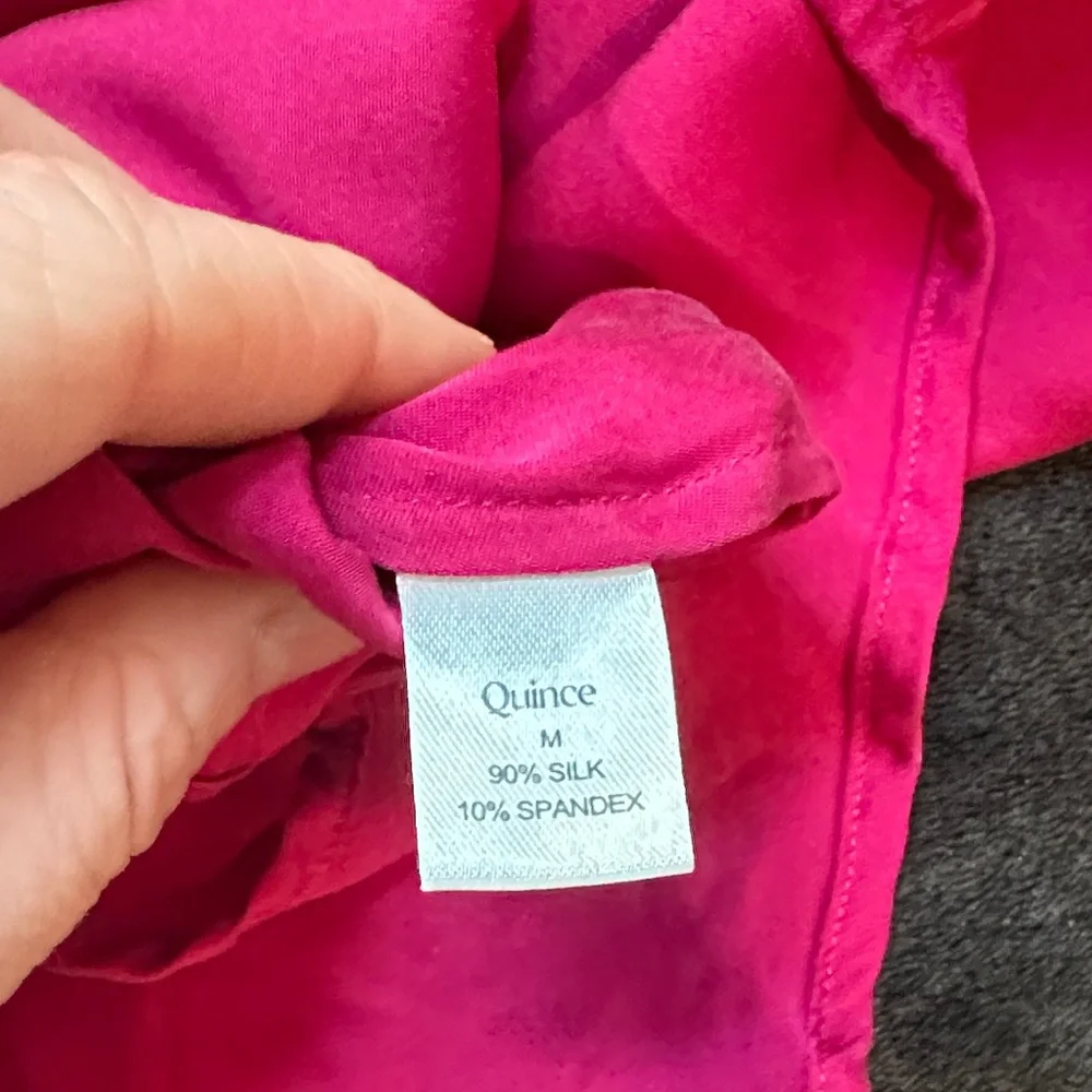 Quince Fuchsia Washable Silk Button-Down Shirt - Picture 6 of 6